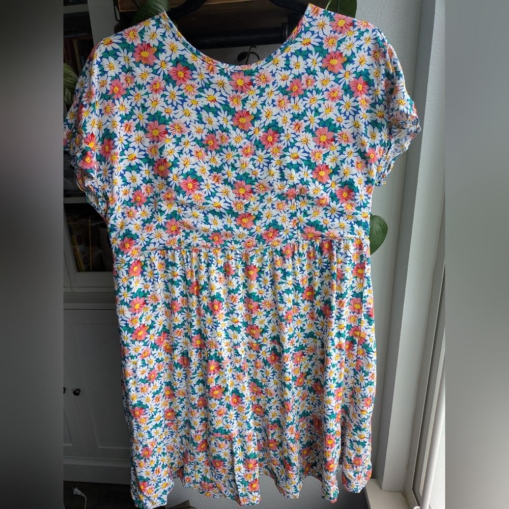 90s Style Floral Babydoll Dress - Ditsy Daisy Print 🌸